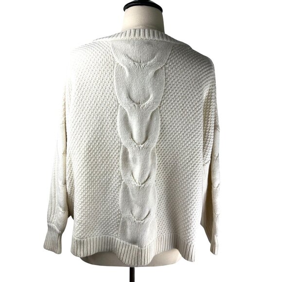 Fisherman Cottage Coastal J.Crew Cable Knit Balloon Sleeve Sweater, Women's 2X - Picture 12 of 13